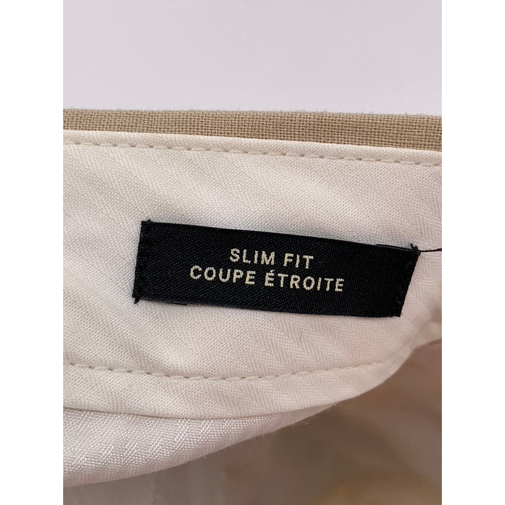 H&M Men's Tan Slim-Fit Solid Pants SZ 33