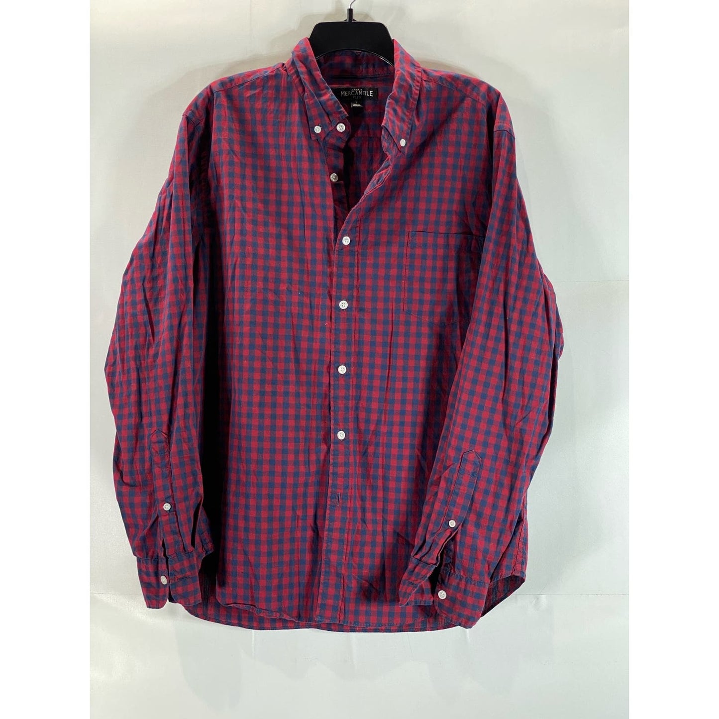 J. CREW Men's Red Gingham Mercantile Flex Button-Up Long Sleeve Shirt SZ L