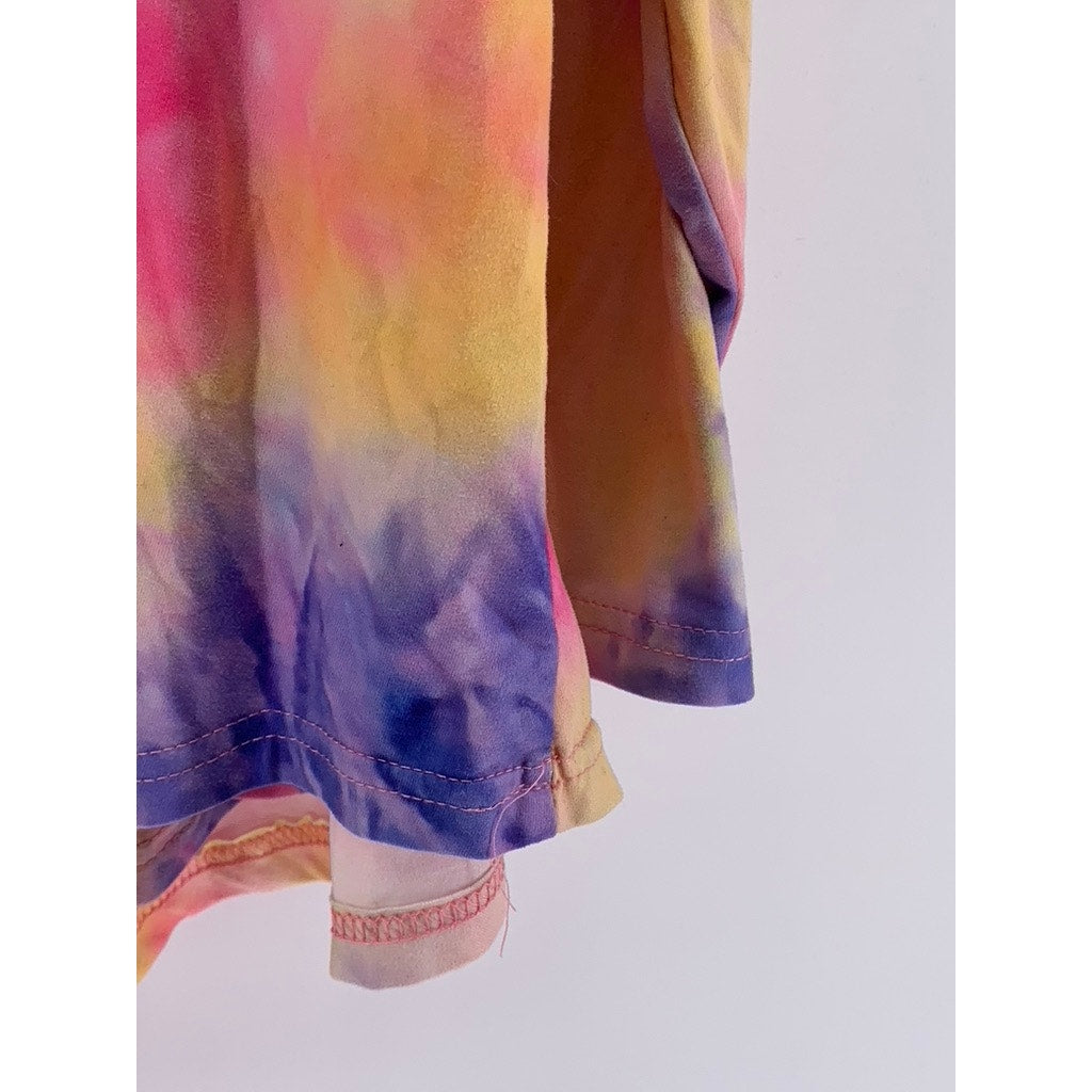 UNBRANDED Women's Plus Pink-Multi Tie-Dye Long Sleeve V-Neck Top SZ 26W