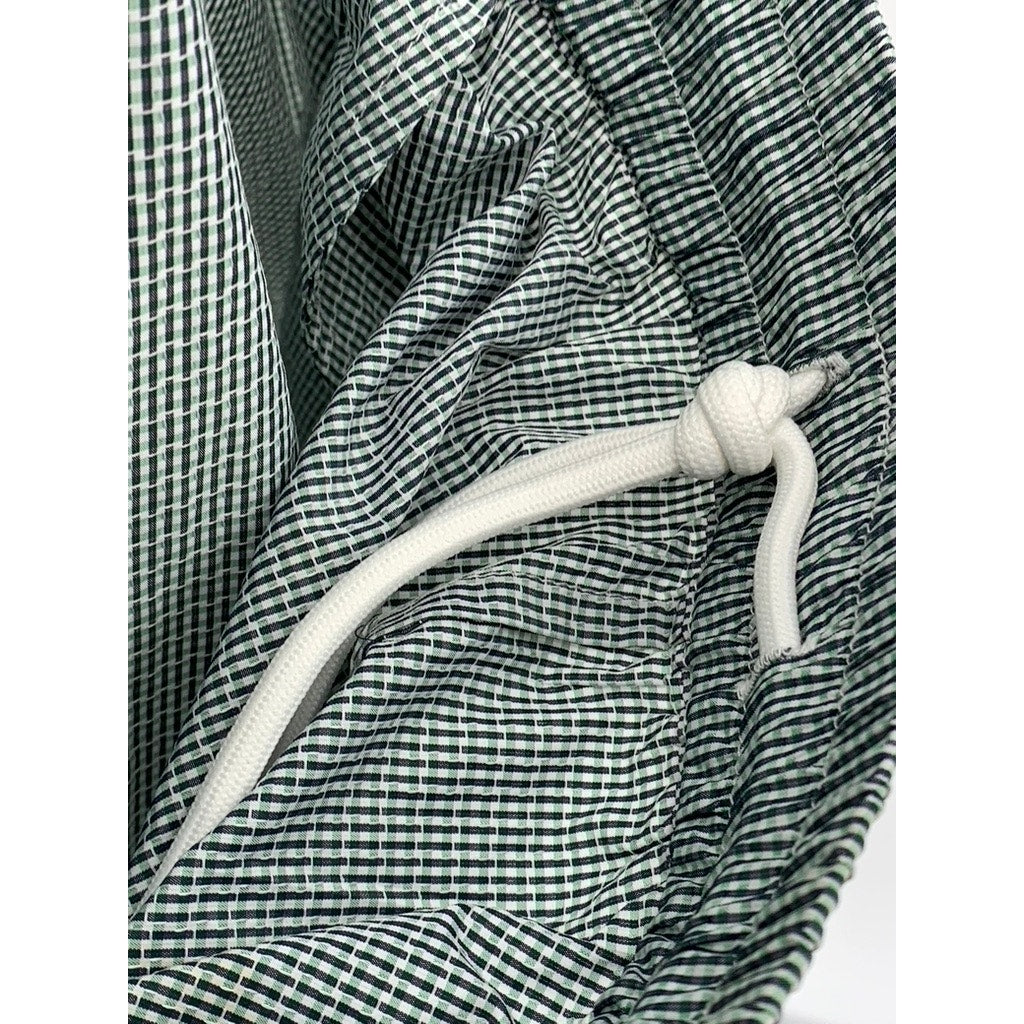 FMADM Women's Green Rectangle Print Pull-On Relaxed Fit Straight Leg Pants SZ XL