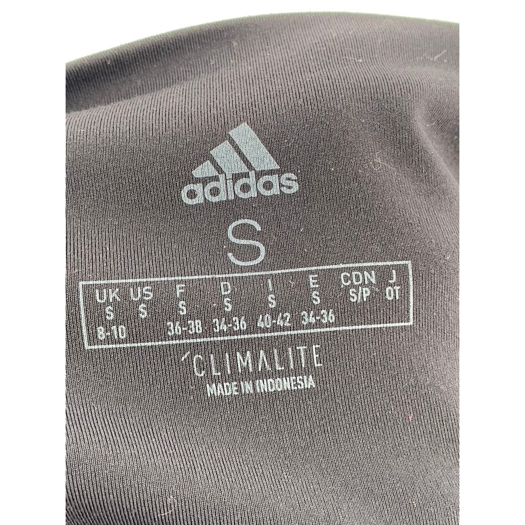 ADIDAS Women's Black Solid Climalite High-Rise Ankle Leggings SZ S
