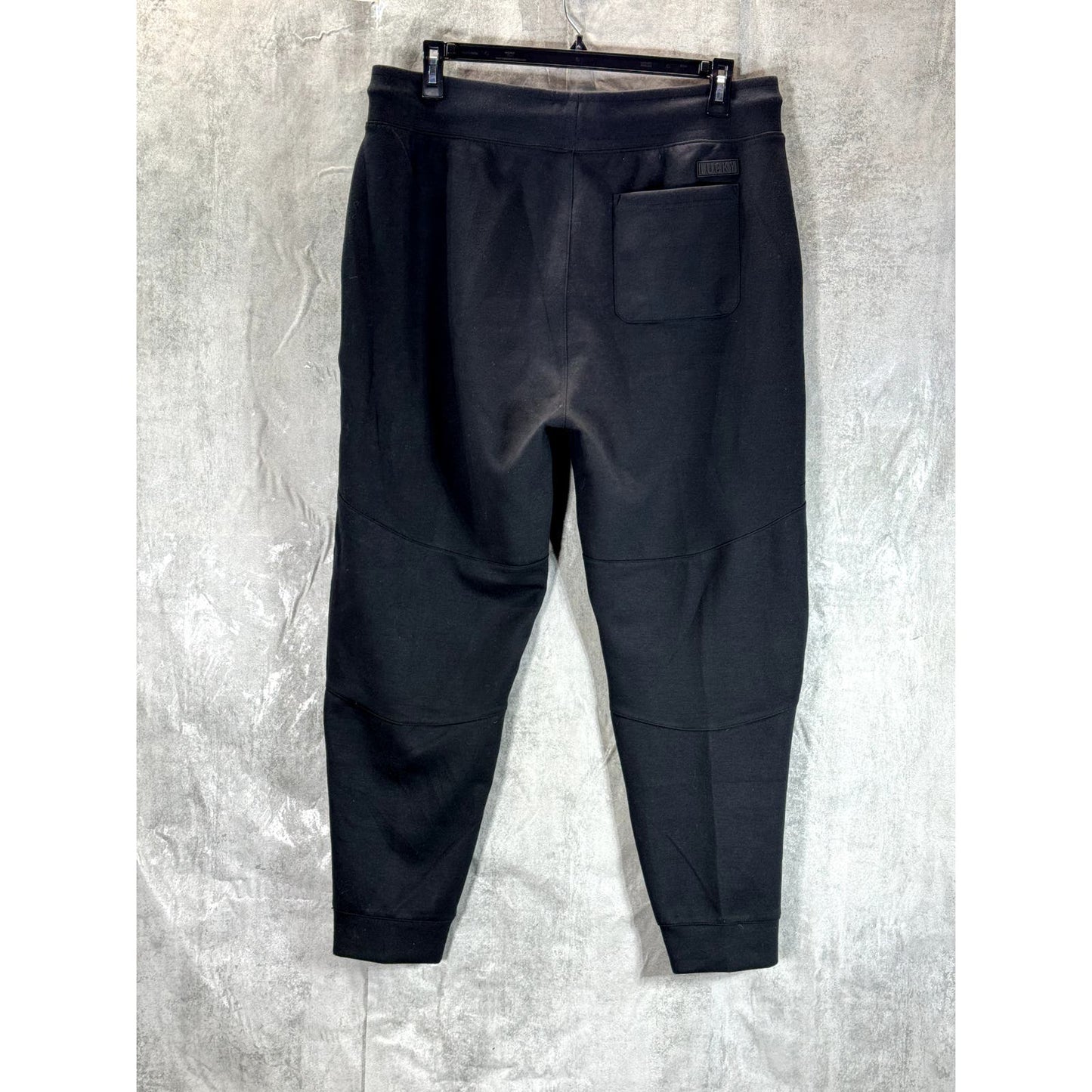 LUCKY BRAND Men's Jet Black Solid Breathe Easy Tech Fleece Jogger SZ XL