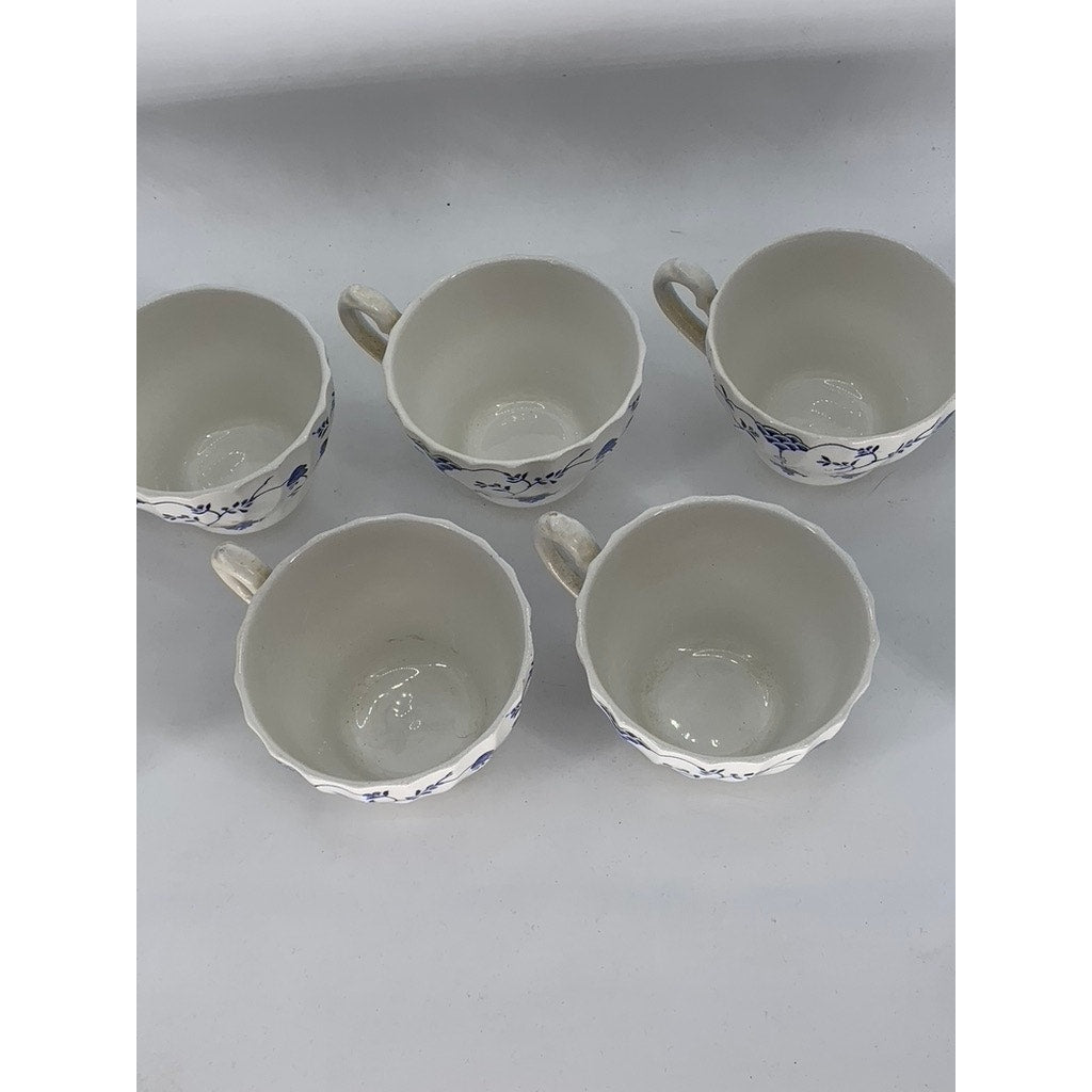 MYOTT FINLANDIA Vintage Swirl Rim Fine Staffordshire Ware 10pc Saucer & Cup