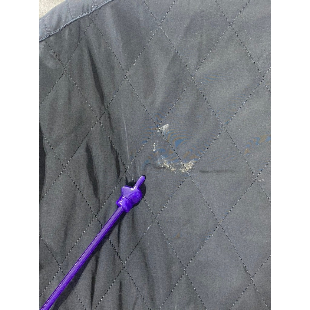 MASSIMO DUTTI  Men's Navy Snap-Button Zip-Up Quilted Jacket SZ M