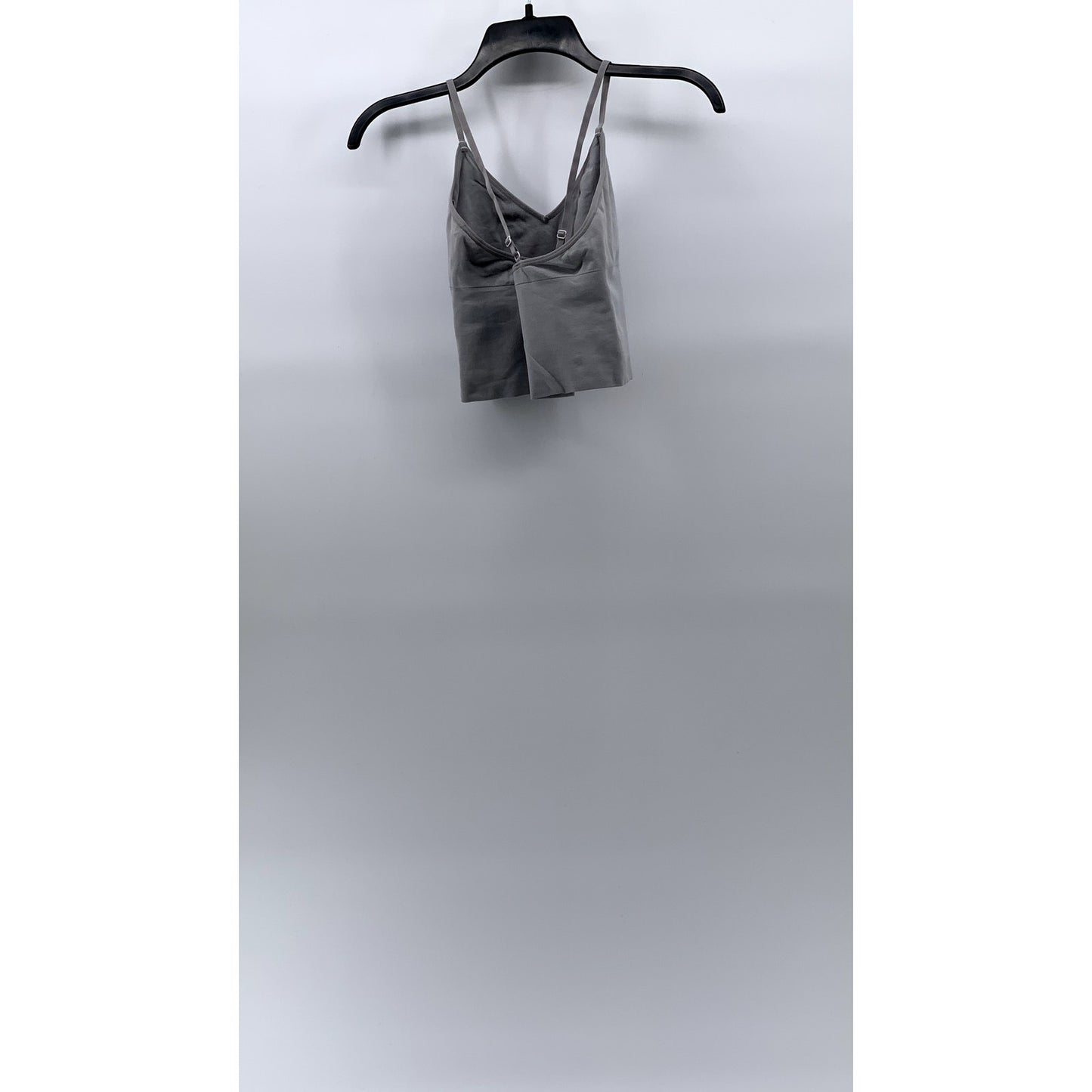 ITZON Women's Light Gray V-Neck Compression Cropped Spaghetti Strap Cami SZ S/M