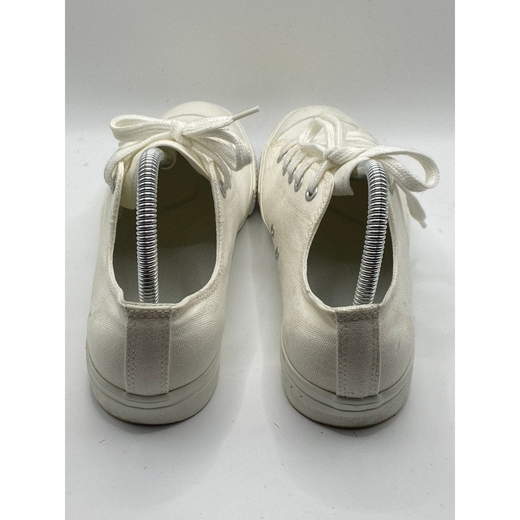 MUJI Women's Off-White Organic Cotton Water-Repellent Casual Sneakers SZ 7