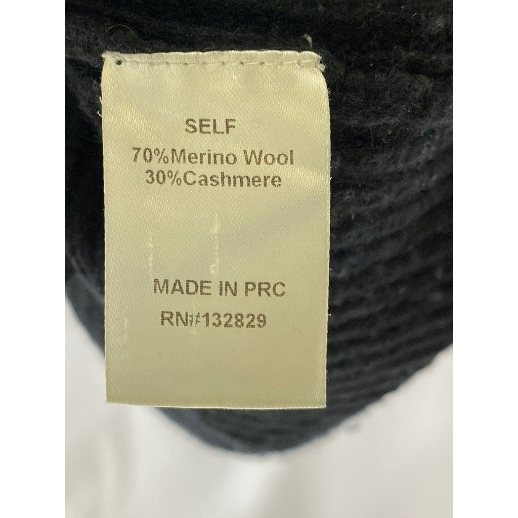 LPA Women’s Black Wool-Cashmere Rib Cutout Turtleneck Long Sleeve Sweater SZ XS