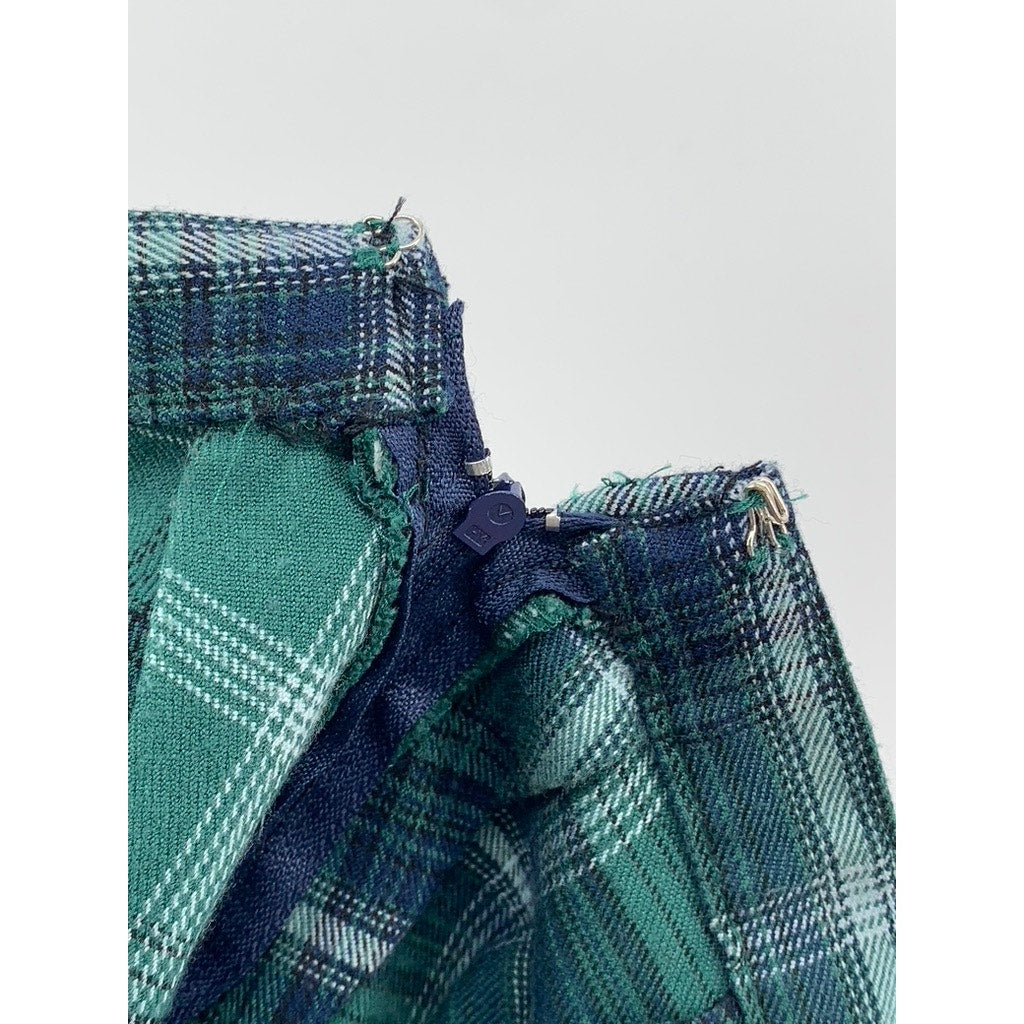 SO GOODS FOR LIFE Women's Black-Green Plaid Mini Skirt SZ 9
