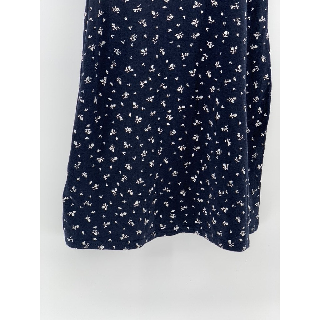 EHP DESIGN By OMISTUIDIO Women's Navy Floral V-Neck Spaghetti Strap Dress SZ M