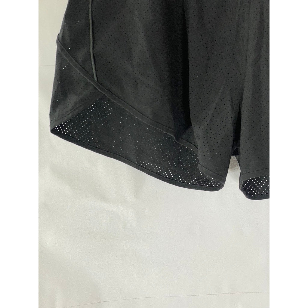 BALEAF Women's Black Perforated Drawstring Pull-On Active Shorts SZ XL