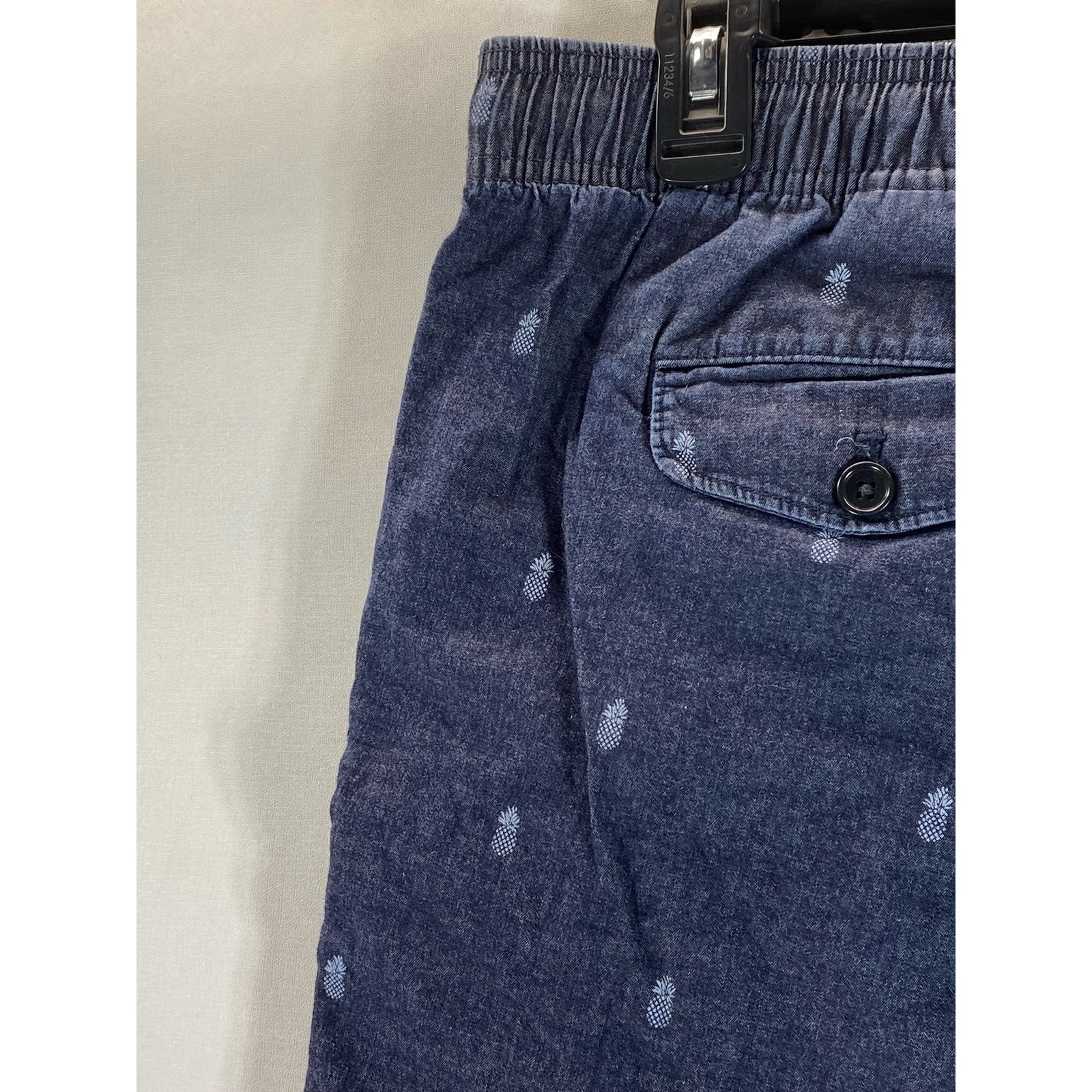 BANANA REPUBLIC Men's Navy Pineapple Print 8" Drawstring Pull-On Easy Short SZ M