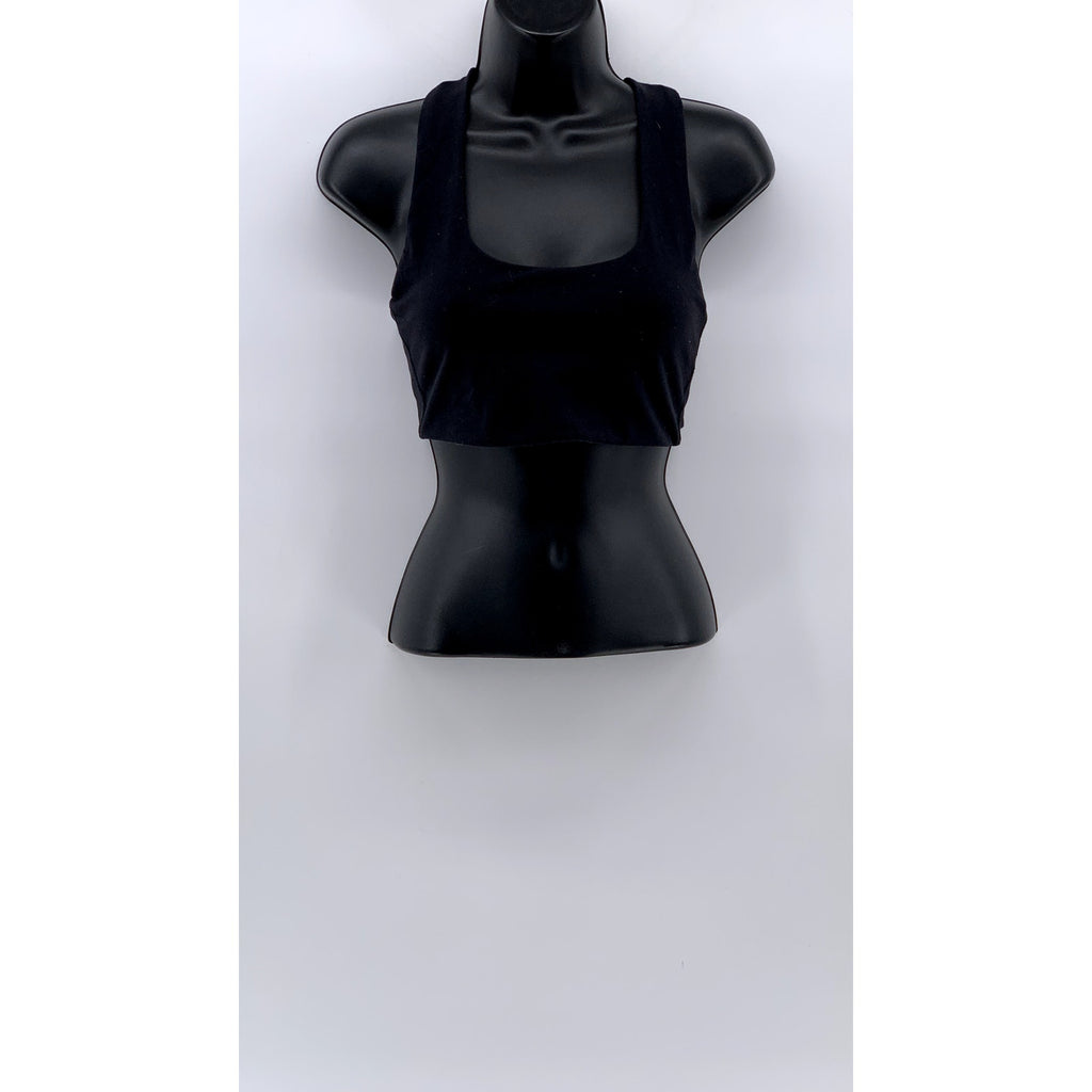 TNA Women's Black Solid Racer Back Active Crop-Top SZ XS