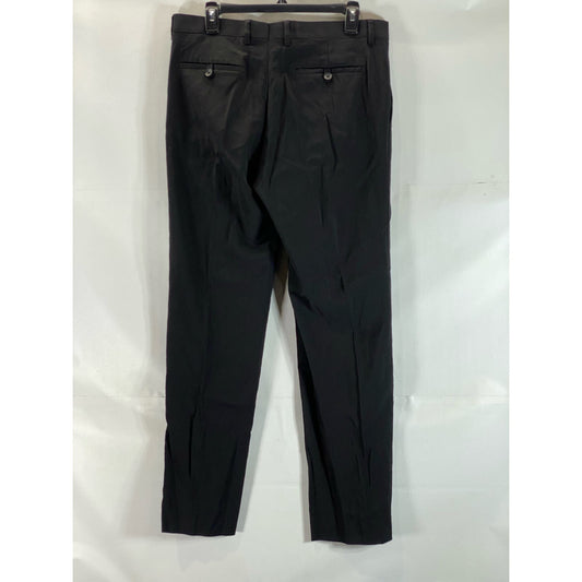 BANANA REPUBLIC Men's Black Solid Tailored Slim-Fit Dress Pants SZ 33X32