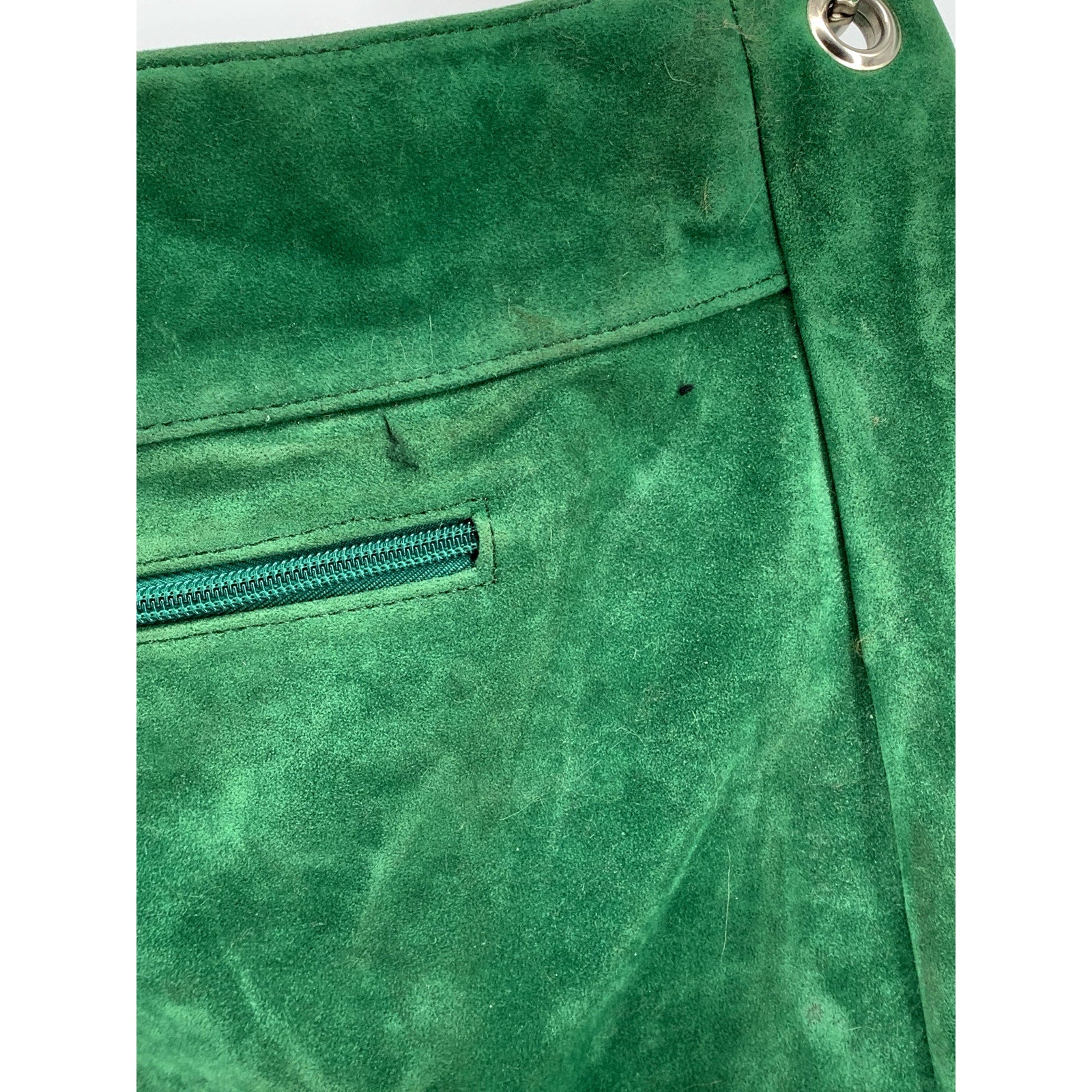 TWIGGY LONDON Women's Vintage Dark Green Suede Leather Shoulder Bag