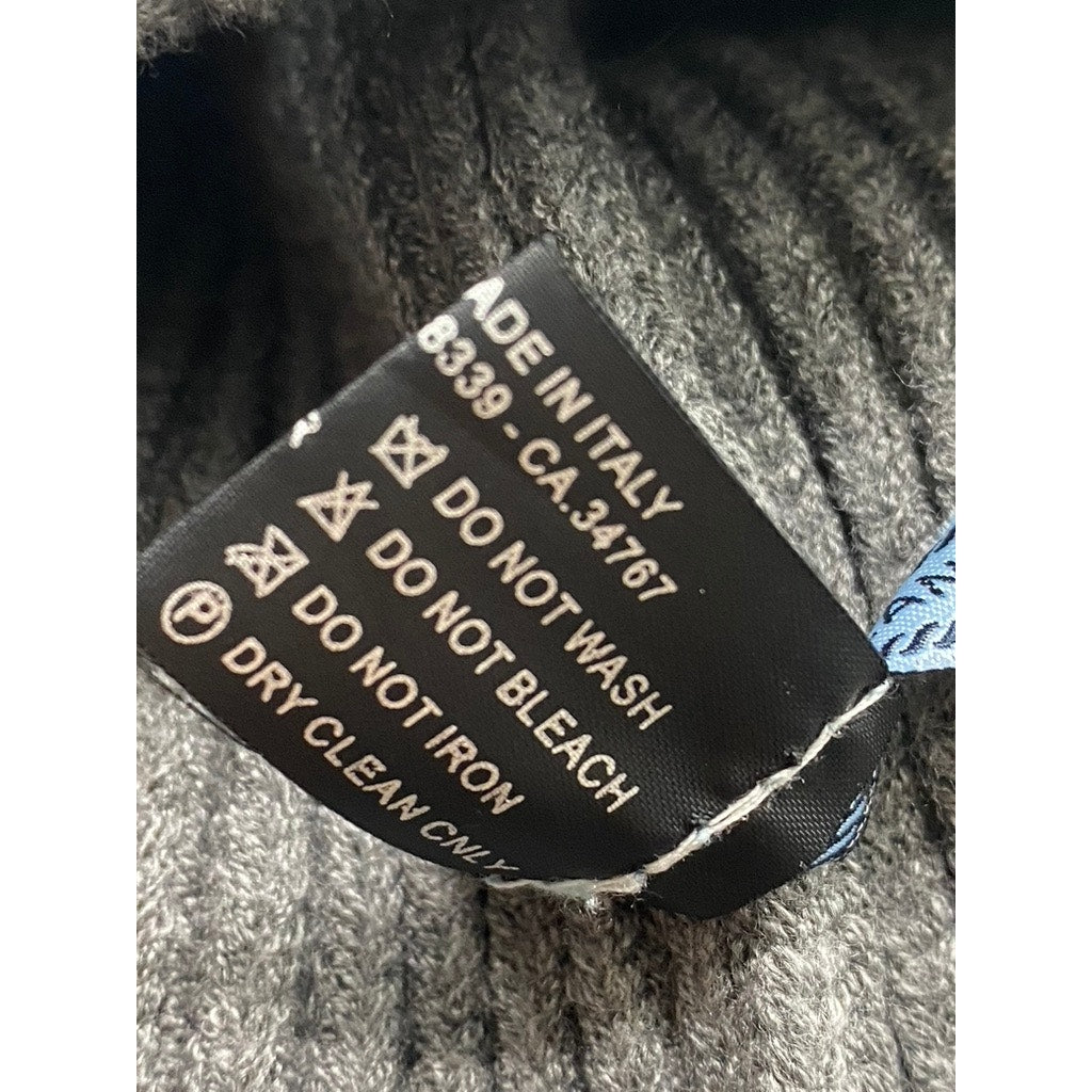 PRADA MILANO Men's Charcoal Gray Ribbed Pull-On Knit Beanie OS