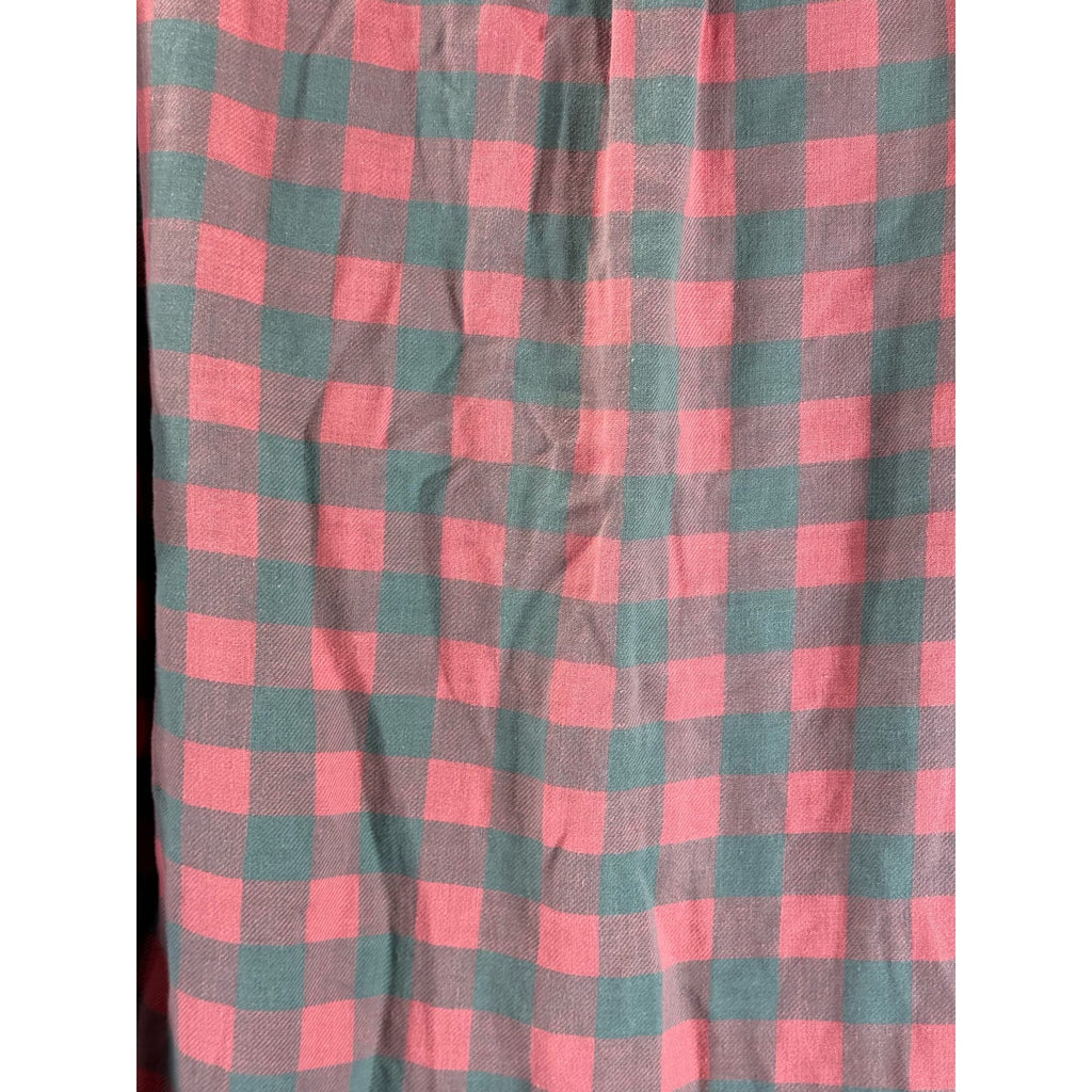 TAILORED BY J. CREW Men's Salmon Pink/Gray Plaid Button-Up Long Sleeve Shirt SZM
