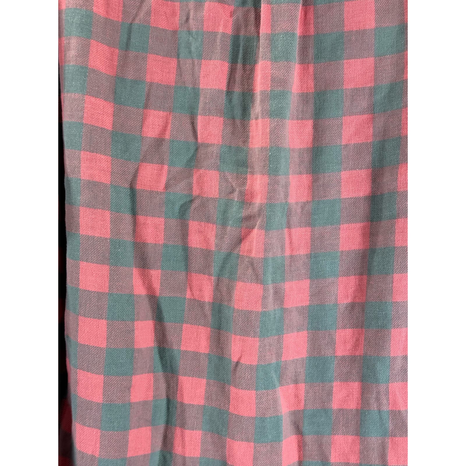 TAILORED BY J. CREW Men's Salmon Pink/Gray Plaid Button-Up Long Sleeve Shirt SZM