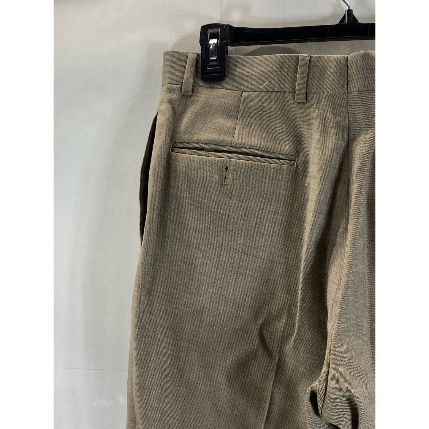 TOMMY HILFIGER Men's Brown Sharkskin Modern-Fit Flat Front Suit Pant SZ 30X28