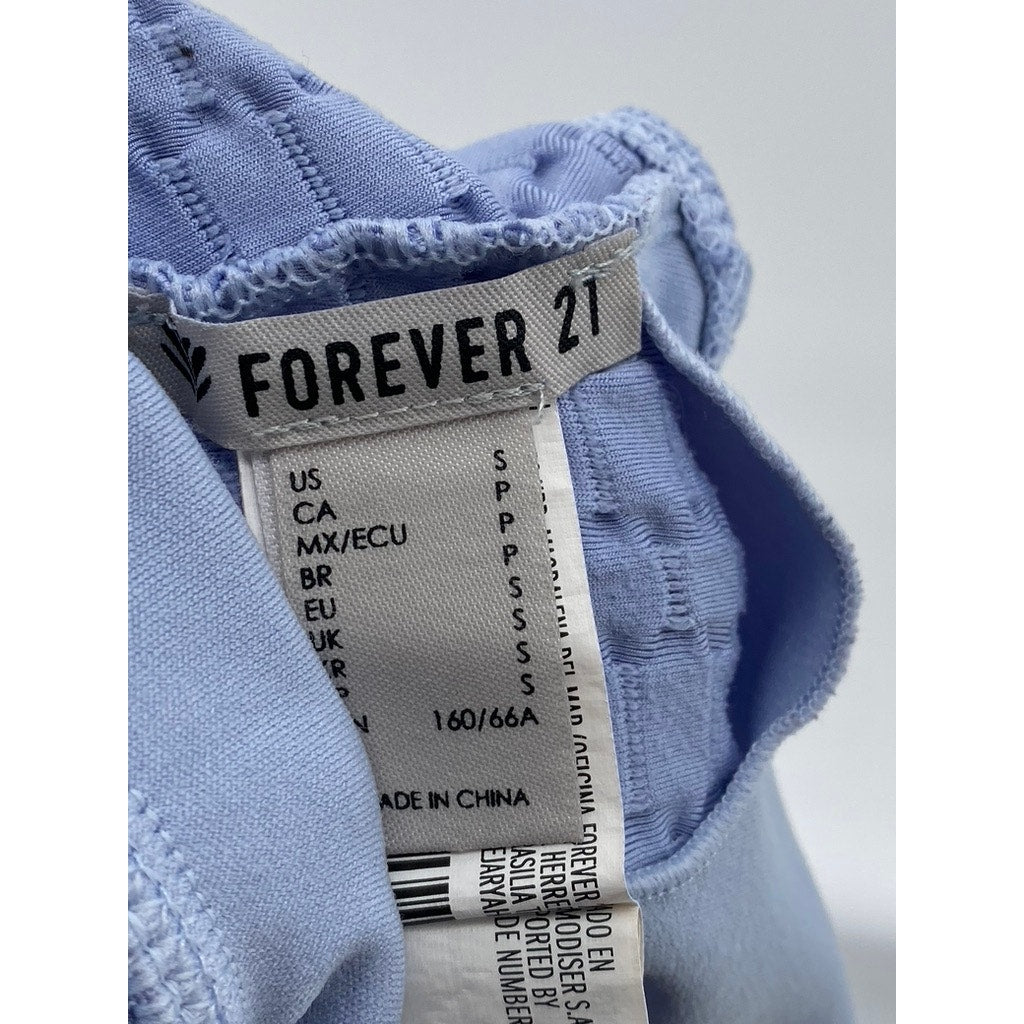 FOREVER 21 Women’s Blue Honeycomb Textured V-Neck Cross Back Bralette SZ S