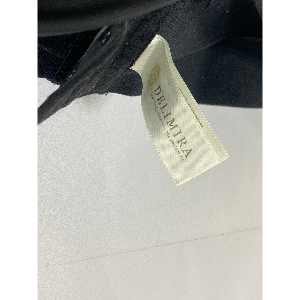 DELMIRA Women's Black Strapless Minimizer Seamless Bandeau Unlined Bra SZ 36C