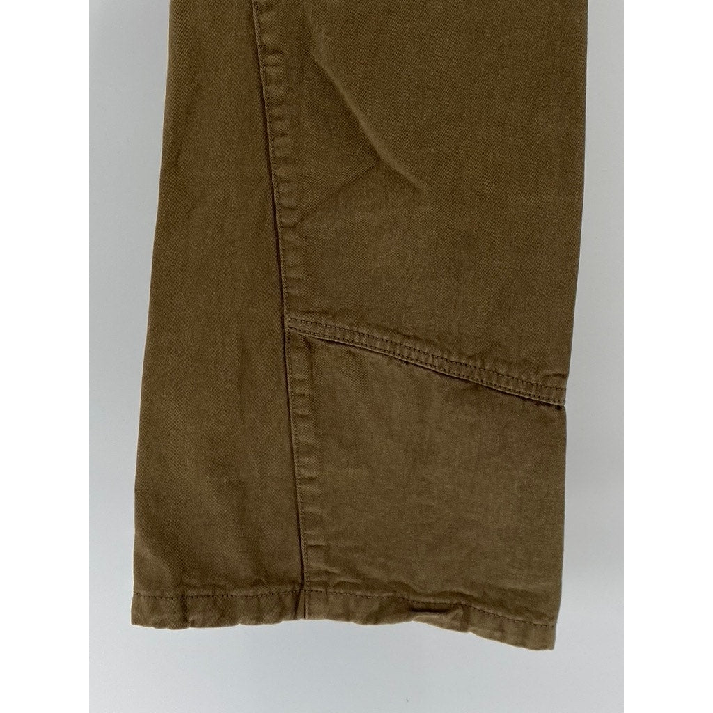 J.GALT Women's Brown Low-Rise Regular -Fit Wide-Leg Pant SZ S