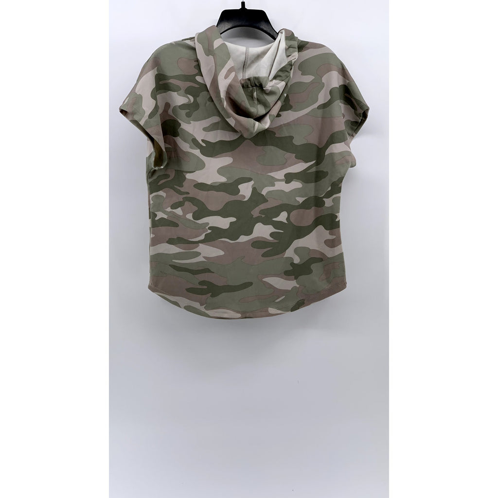 PHILOSOPHY Women's Green Camo Print Hooded Sleeveless Sweater Top SZ M