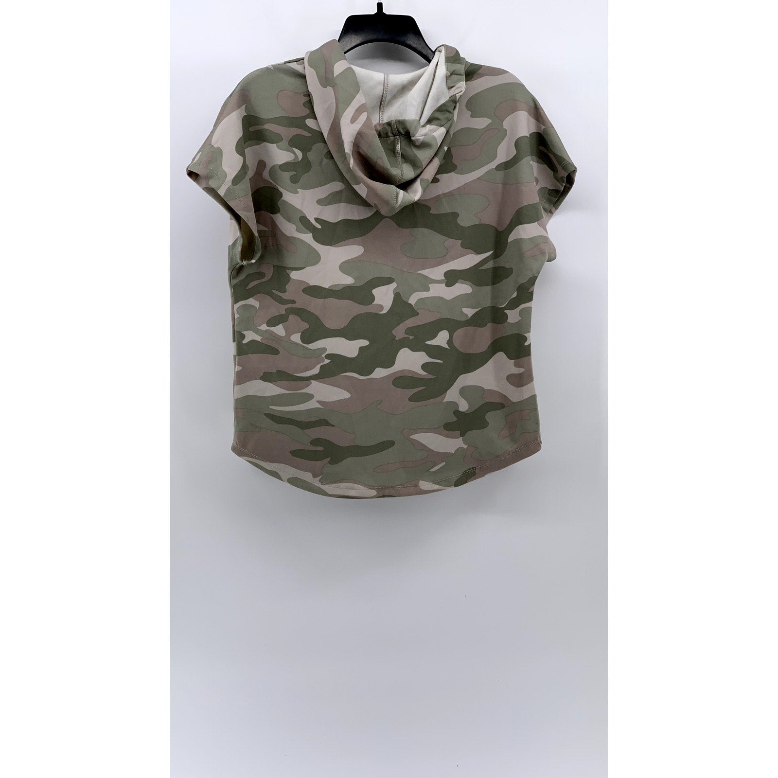 PHILOSOPHY Women's Green Camo Print Hooded Sleeveless Sweater Top SZ M