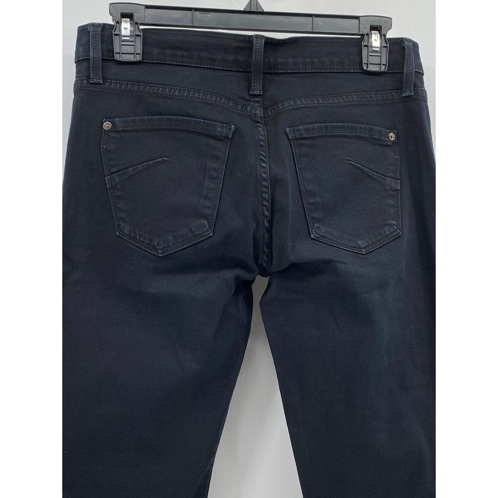 JAMES JEANS Women's Black Solid James Twiggy Regular-Fit Denim Jeans SZ 28