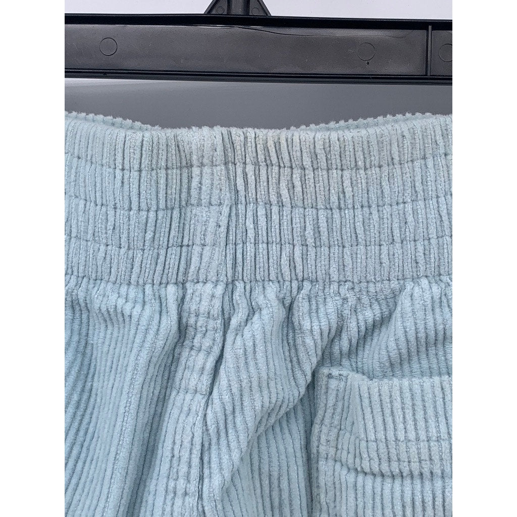 HAMMIES Women's Light Blue Corduroy Casual High-Rise Large Pocket Shorts SZ 30