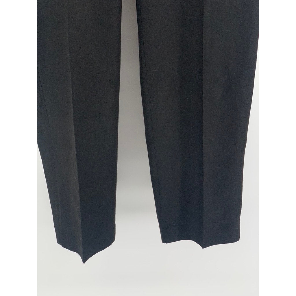 SAVANE Men's Black Solid Straight Flat Front Pants SZ 34X30