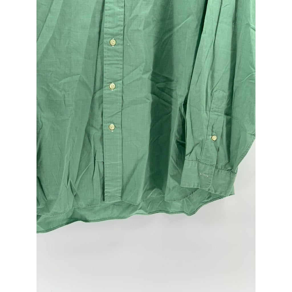RALPH LAUREN Men's Big Green Classic-Fit Button-Up Long Sleeve Shirt SZ 3XB