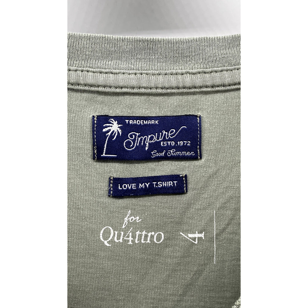 IMPURE Men's Olive Green Crewneck Short Sleeve Casual Cotton T-Shirt SZ L