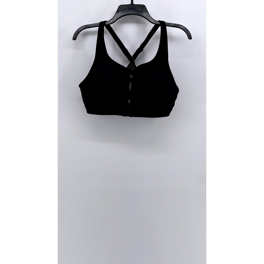 ATHLETA Women's Black Advance Zip Front Active Bra SZ 38B