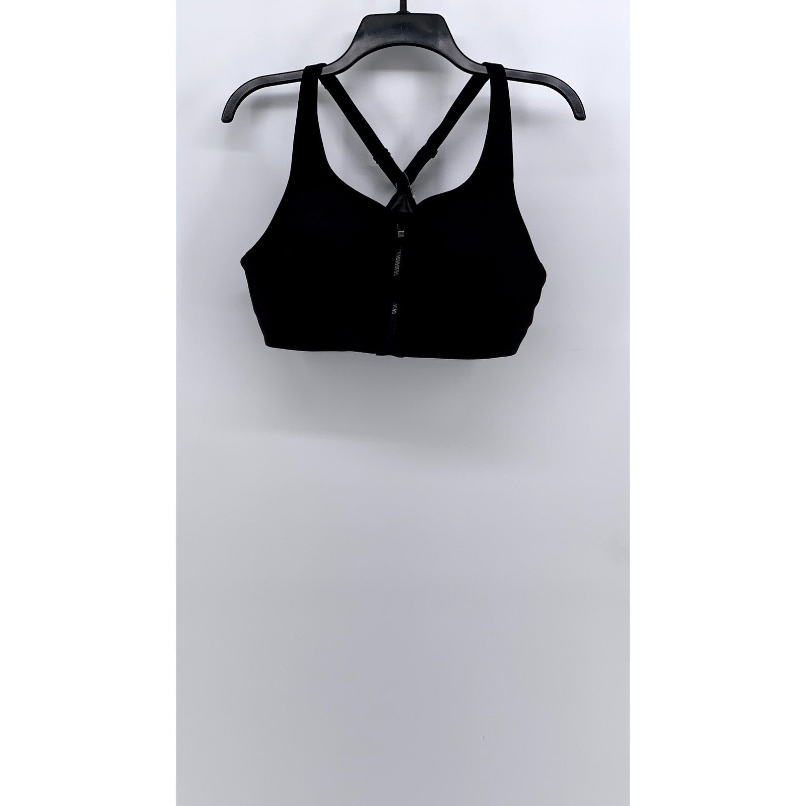 ATHLETA Women's Black Advance Zip Front Active Bra SZ 38B