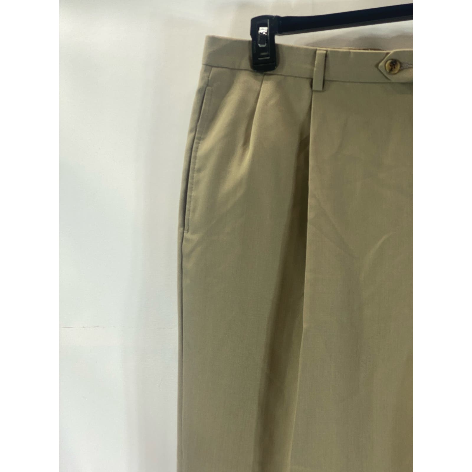 TOMMY HILFIGER Men's Tan Vintage Pleated Front Cuffed Dress Pants SZ 40X31