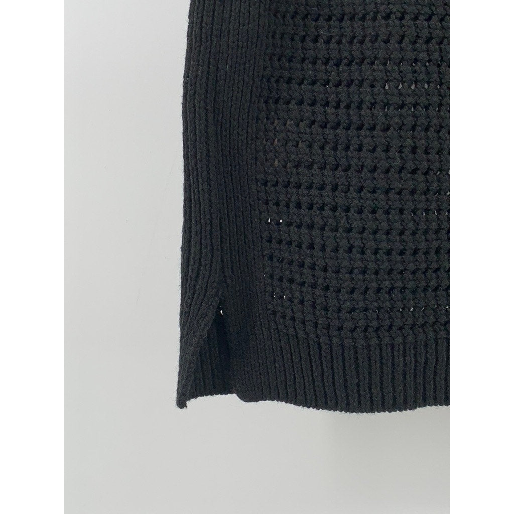 LULUS Women's Black Loose Knit Sweater Tank Top SZ S