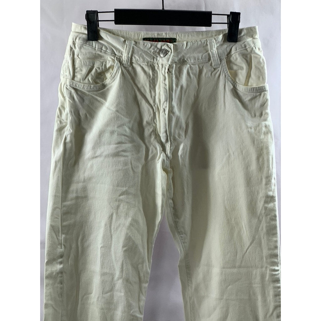KATHARINE HAMNETT Women's White Denim Straight-Leg Five-Pocket Jean SZ 32