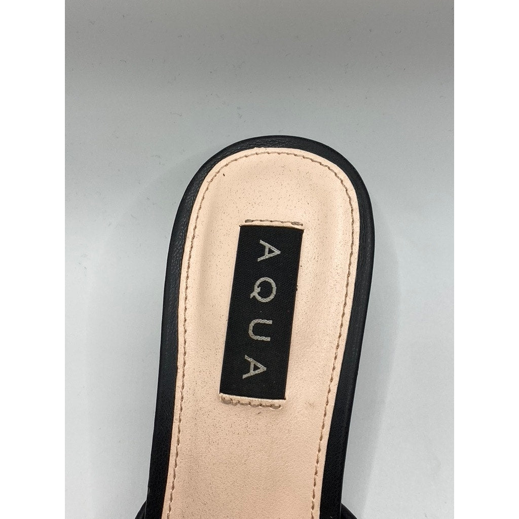 AQUA Women's Black Mrina Mesh Pointed-Toe Slip-On Pumps SZ 8