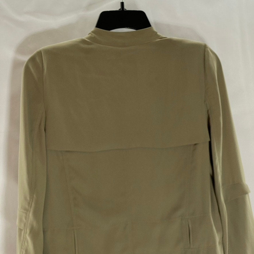 BABATON Women's Beige Open-Front Flowy Modern Belted Trench Coat SZ XXS