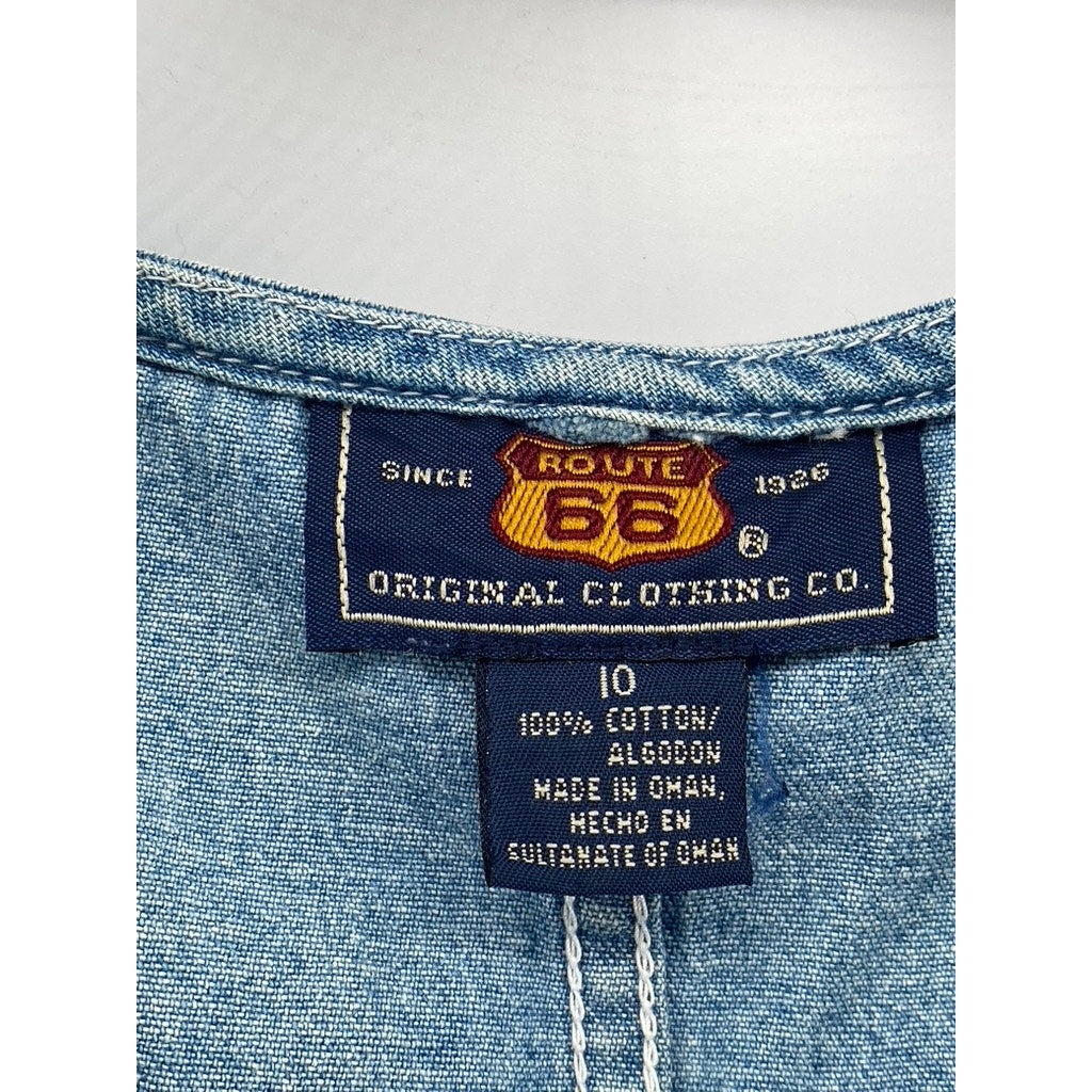 ROUTE 66 ORIGINAL CLOTHING CO Women’s Blue Denim Scoop-Neck Dress SZ 10