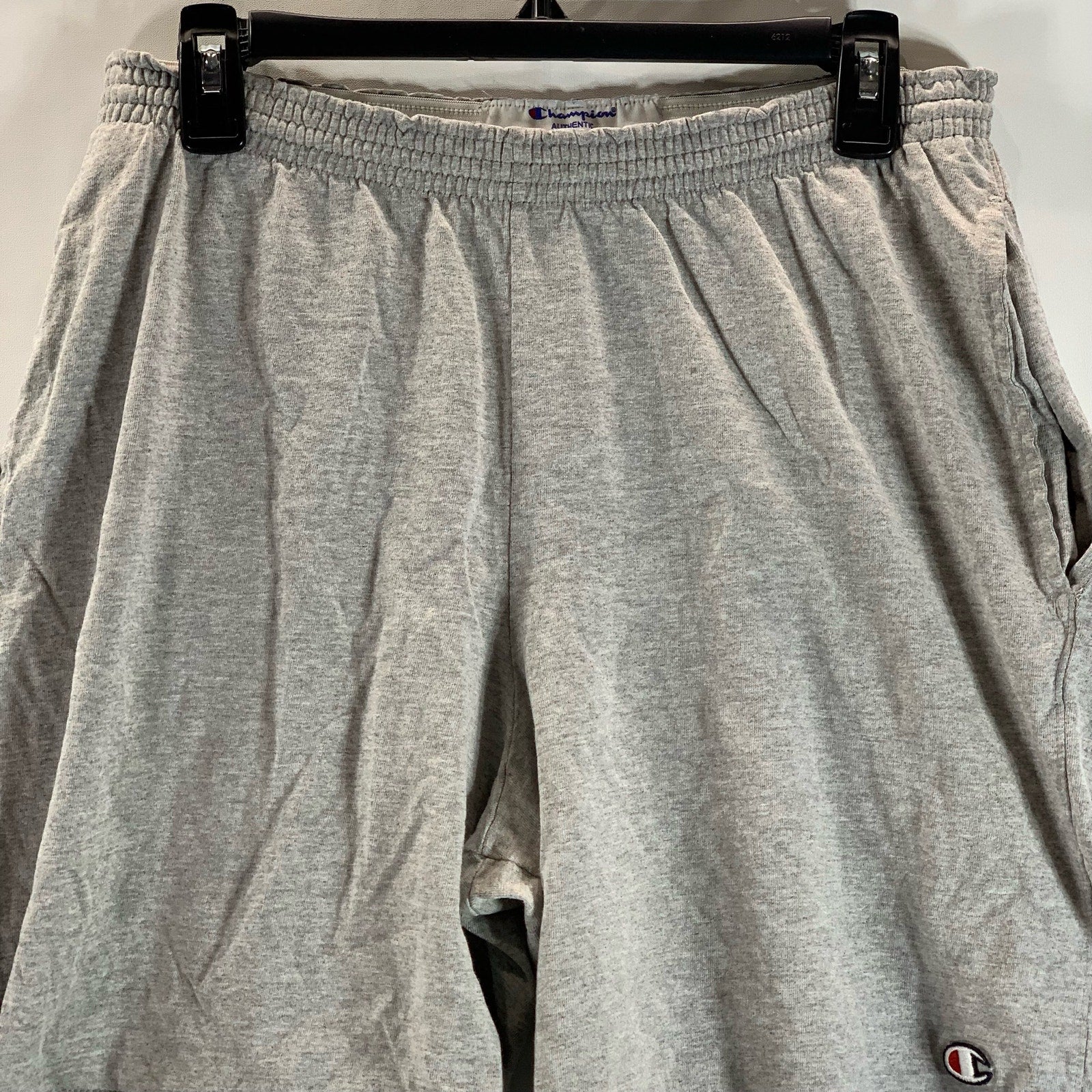 CHAMPION Men's Light Gray Regular-Fit Solid Pull-On Sweat Shorts SZ M