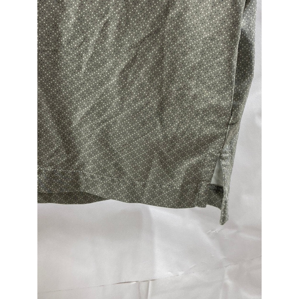 ADIDAS Men's Gray Diamond Print Short Sleeve Golf Polo Shirt SZ L