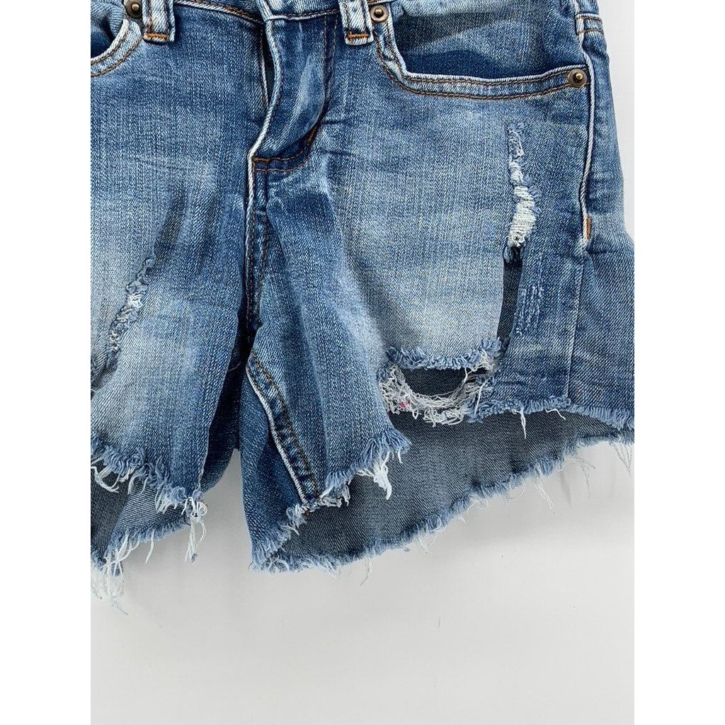 RUE 21 Women's Blue Denim Cut-Off Distressed Shorts SZ 1/2