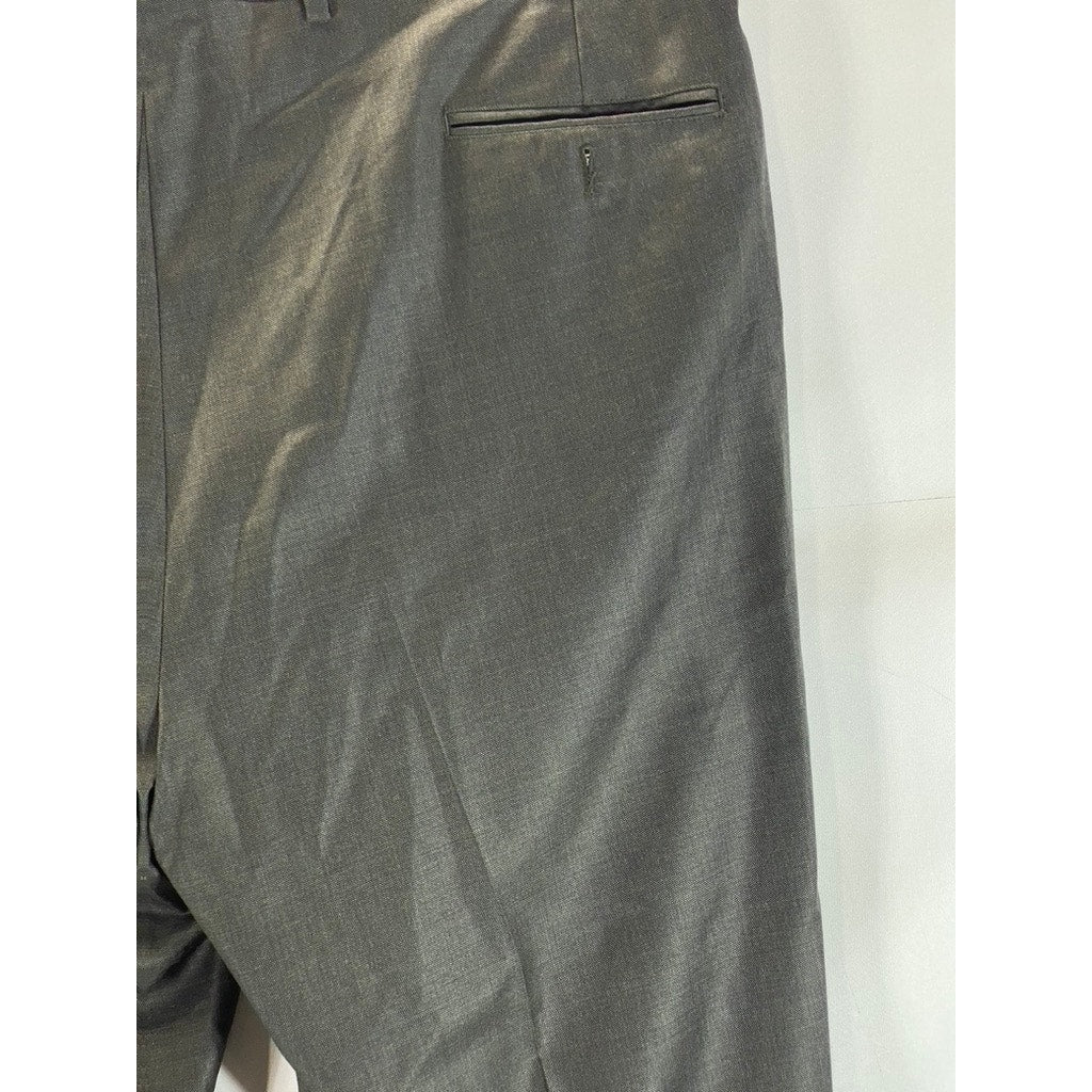 BROOKS BROTHERS 1818 Men's Charcoal Madison Traditional-Fit Wool Pant SZ 41x46