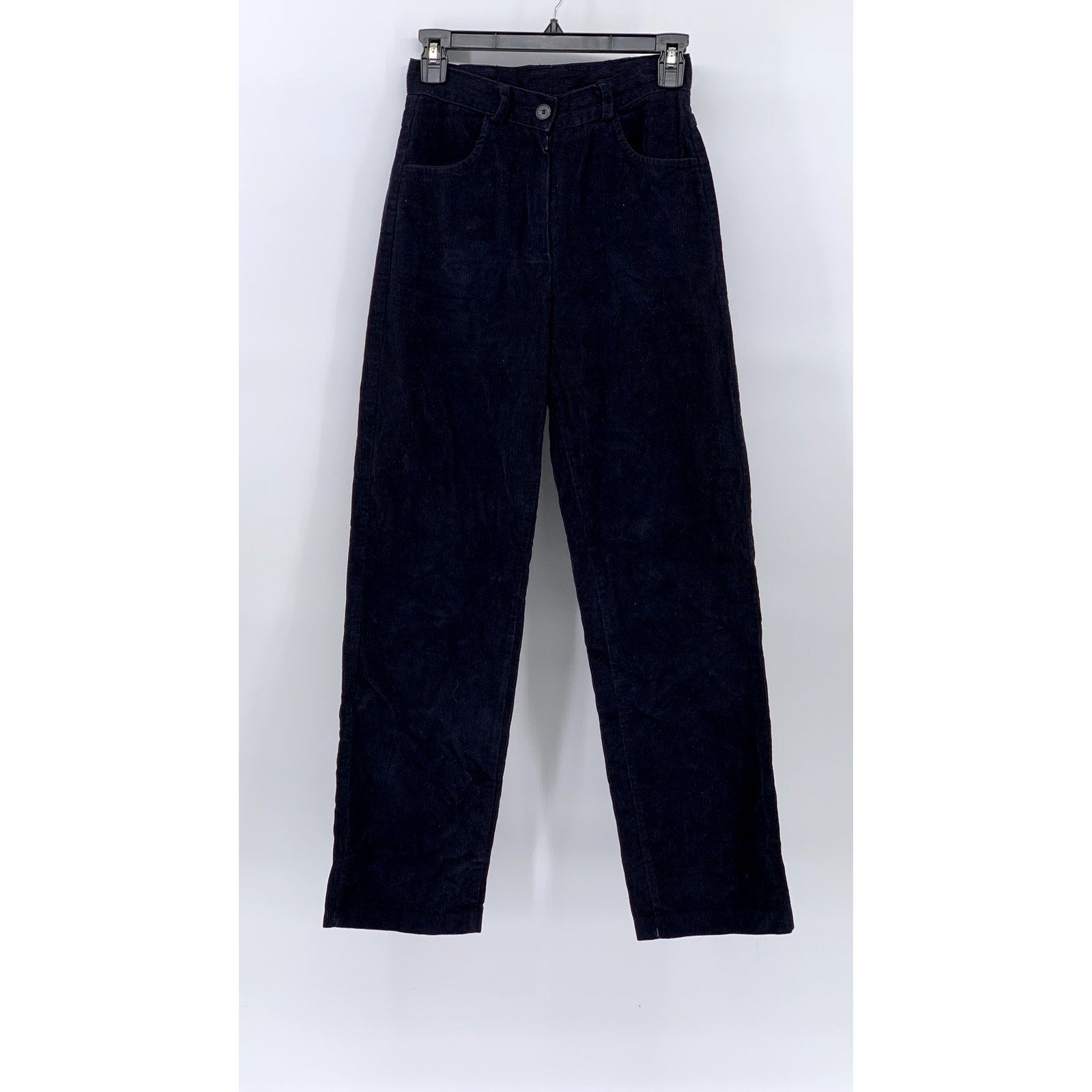 UNBRANDED Women’s Blue Corduroy Straight-Leg High-Rise Pants SZ 26