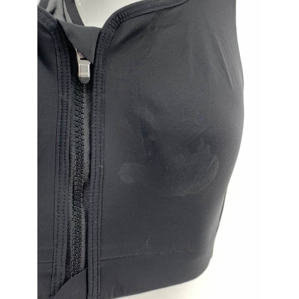 ATHLETA Women's Black Advance Zip Front Active Bra SZ 38B