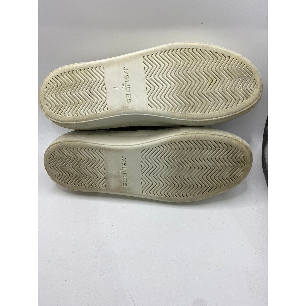 J/SLIDES Women's Brown Nubuck Suede Faux-Fur Low Top Platform Sneakers SZ 7