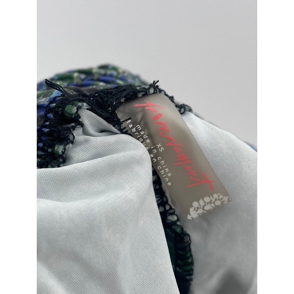 FREE PEOPLE MOVEMENT Women's Blue-Green Paisley High-Rise Casual Shorts SZ XS