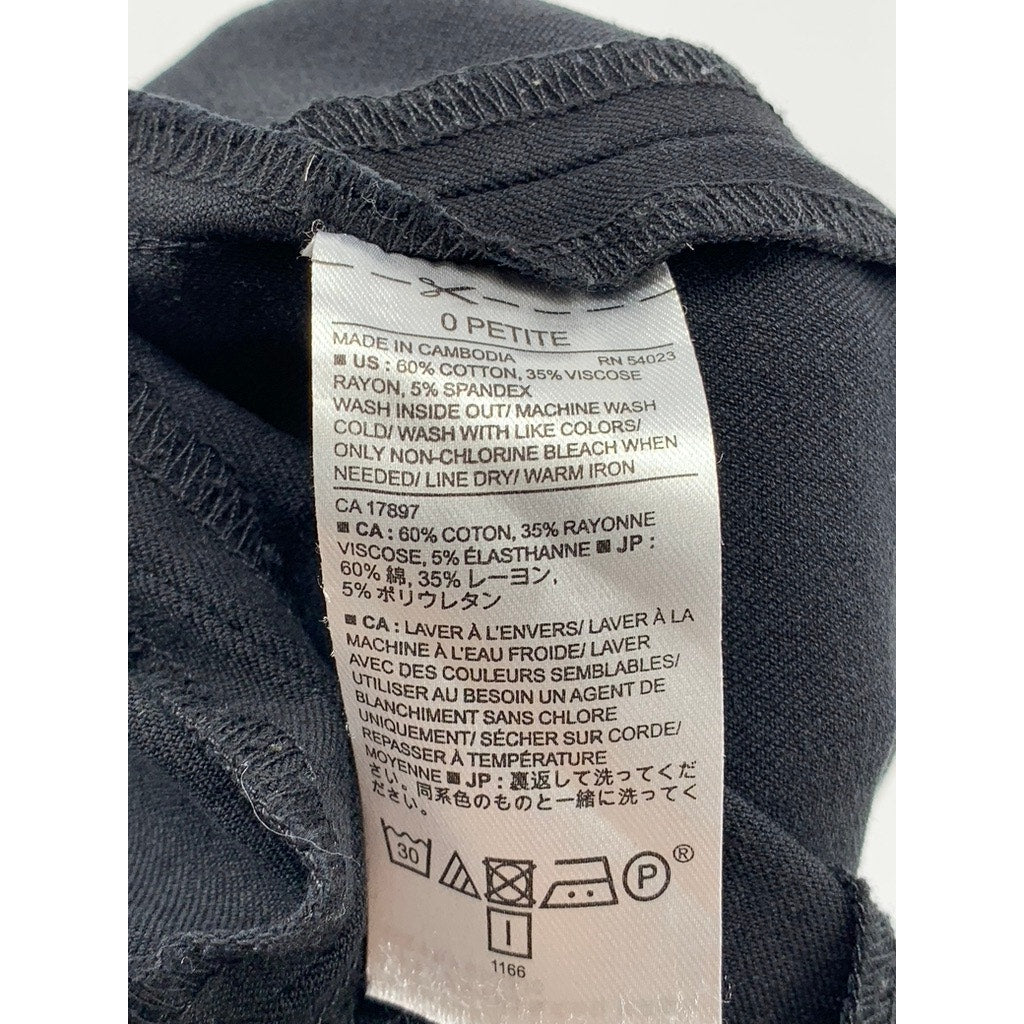 BANANA REPUBLIC Women's Petite Black Solid Straight Mini Skirt SZ 0P