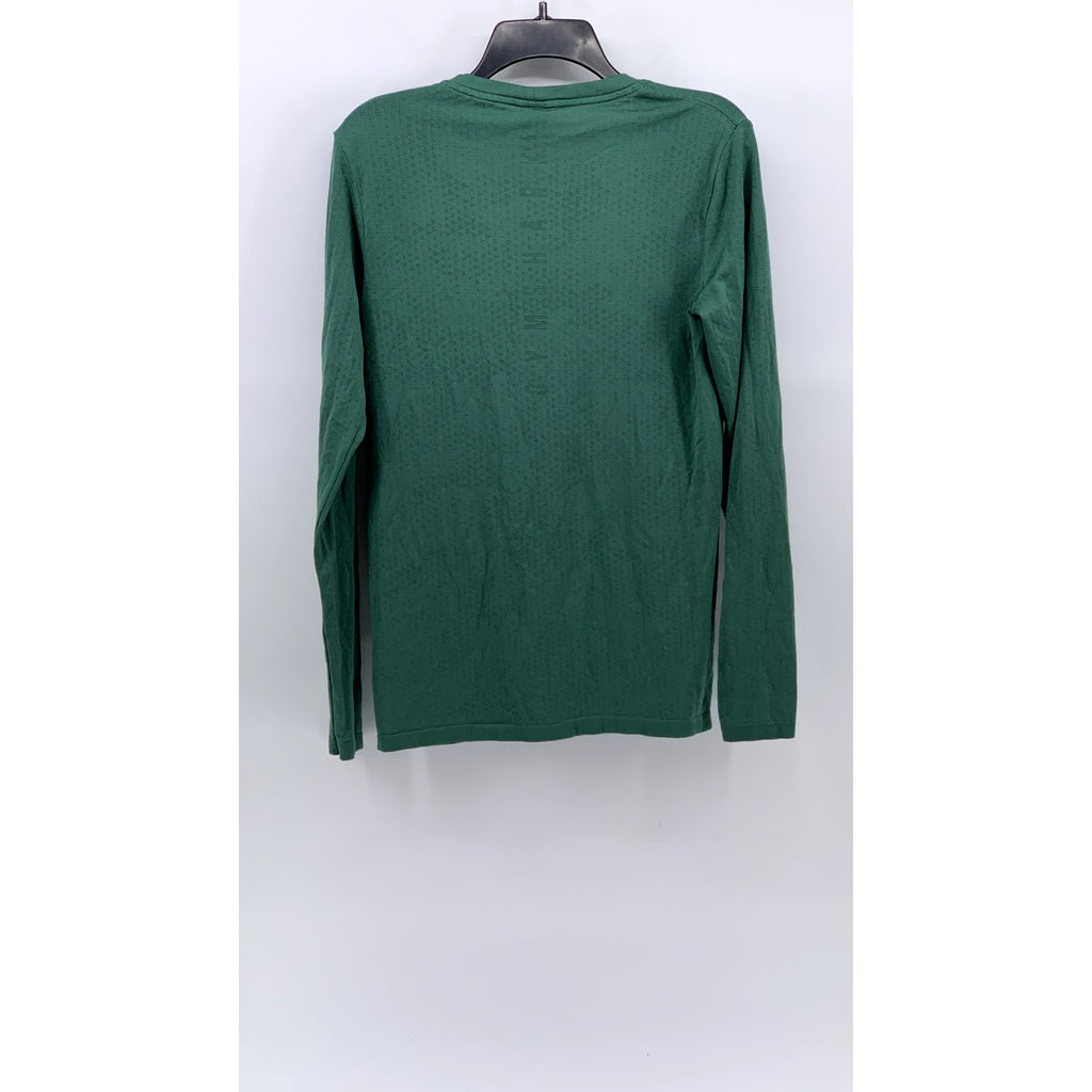 GYMSHARK Men's Green Sport Seamless Slim Fit Crewneck Long Sleeve T-Shirt SZ S